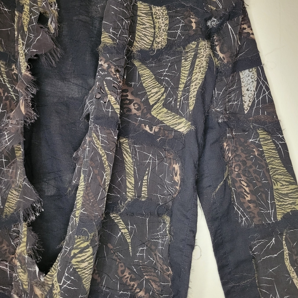 Chicos Animal Print Distressed Patchwork Light Ja… - image 5